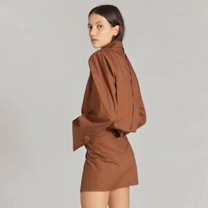 The ATTICO Margot Mini Dress in Brown Sz IT 44 or US 8. New with Tags